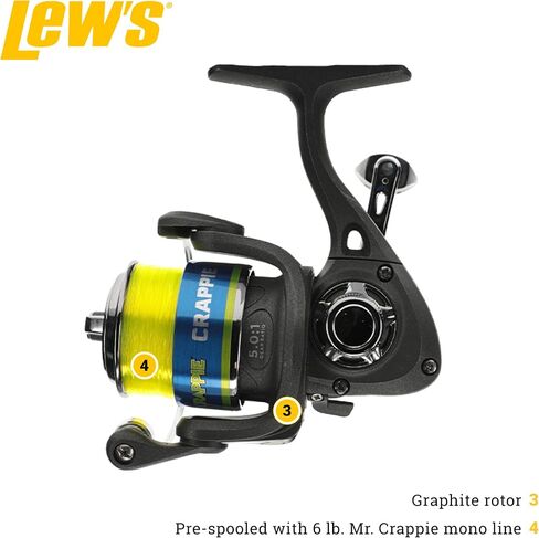 Lew's Crappie Thunder Jig/Troll بكرة دوارة وقضيب صيد، 9 أقدام 2 قطعة IM6 جرافيت فارغة، مقاس 75 بكرة، استرجاع اليد اليمنى أو اليسرى، Crappie Thunder Green in Saudi Arabia