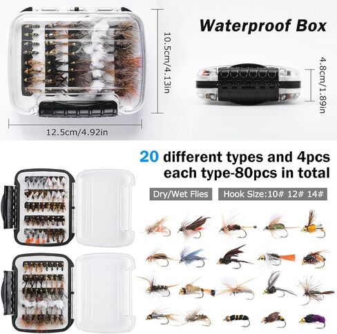 Goture Fly Fishing Rod and Reel Combo 8-Sections Fly Fishing Rod Cork Handle,80 Pcs Fishing Flies,Aluminum Fly Reel with Fishing Lines,Waterproof and Portable Bag in Saudi Arabia