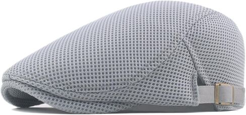 Lopsity Men Mesh Flat Cap Breathable Summer Newsboy Hat Beret Hat Summer Cap Adjustable Newsboy Beret Cap Cabbie Flat Caps in Saudi Arabia
