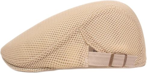 Lopsity Men Mesh Flat Cap Breathable Summer Newsboy Hat Beret Hat Summer Cap Adjustable Newsboy Beret Cap Cabbie Flat Caps in Saudi Arabia