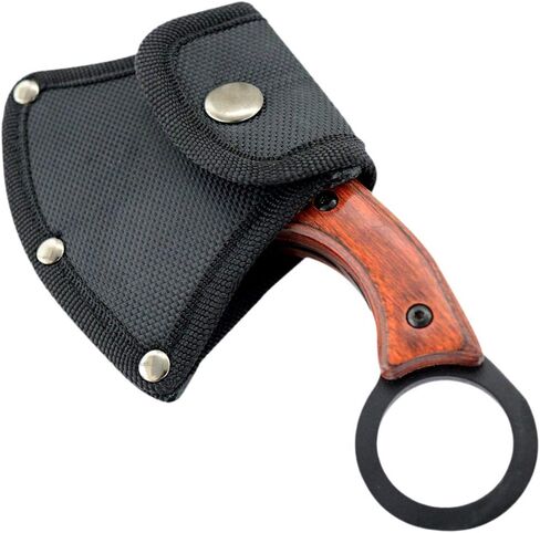 Defender-Xtreme 6.5" Black Hunting Mini Axe 3CR13 Stainless Steel Wood Handle in Saudi Arabia