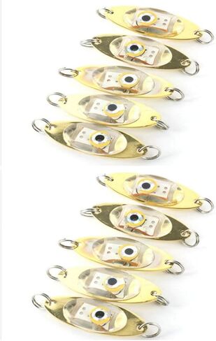 Fishing Lure Light Deep Drop Underwater, Water-Triggered Designed Light Bait Flasher Saltwater Freshwater Bass Halibut Walleye Lures Attractant 10 PCS in Saudi Arabia
