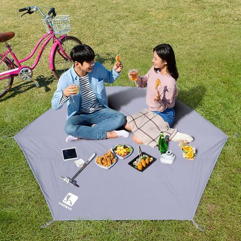 ERYUE Ultralight Beach Sun Shelter,Waterproof Camping Tarp Thicken Picnic Mat Durable Beach Pad Hexagonal Tent Mat Multifunctional Tent Footprint Sun Canopy Ground Sheet for Hiking Traveling Backpacki in Kuwait