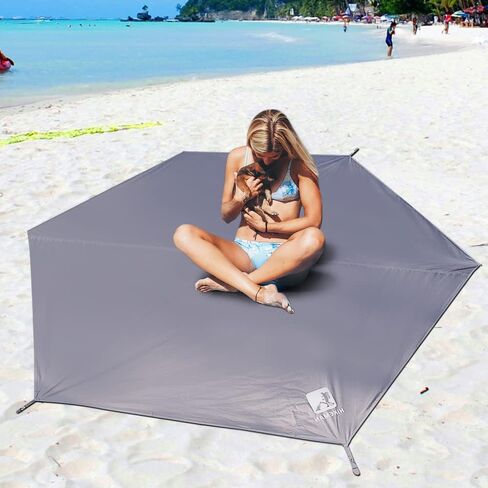 ERYUE Ultralight Beach Sun Shelter,Waterproof Camping Tarp Thicken Picnic Mat Durable Beach Pad Hexagonal Tent Mat Multifunctional Tent Footprint Sun Canopy Ground Sheet for Hiking Traveling Backpacki in Kuwait