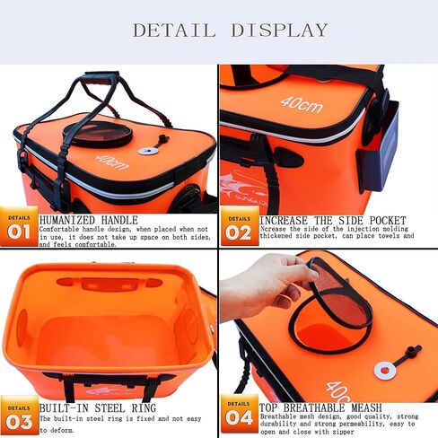 Grneric Fishing Bucket, 6Gallon/8Gallon/10Gallon Foldable Fish Bucket,Live Fish Container Multi-Functional Live Fish Bait Bucket,Outdoor Camping EVA Fishing Bag and Fish Protection Bucket in Kuwait