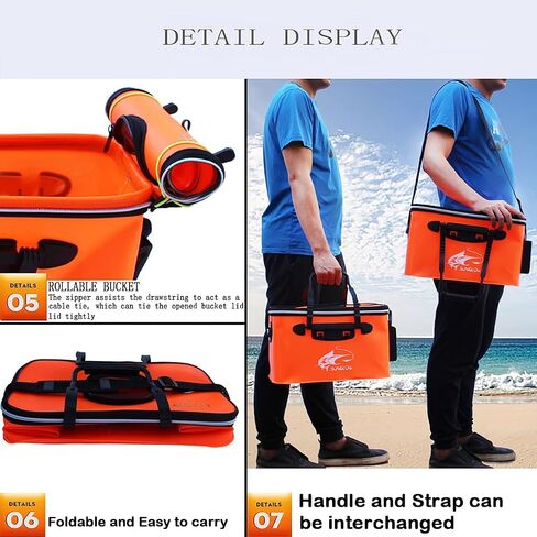 Grneric Fishing Bucket, 6Gallon/8Gallon/10Gallon Foldable Fish Bucket,Live Fish Container Multi-Functional Live Fish Bait Bucket,Outdoor Camping EVA Fishing Bag and Fish Protection Bucket in Kuwait