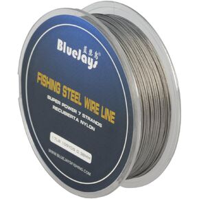 100 متر سلك صيد من الفولاذ المقاوم للصدأ لخطوط صيد السمك بحد أقصى قوة 7 جدائل من الأسلاك فائقة النعومة غطاء مع سلك من الفولاذ المقاوم للصدأ المطلي بالنايلون المقاوم للصدأ المقاوم للصدأ 0.38 مم in Kuwait