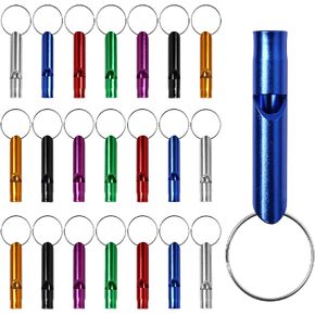 بوبوك 50 صفارة طوارئ من الالومنيوم بصوت عالٍ للغاية مع سلسلة مفاتيح للطوارئ وحلقة مفاتيح للرياضات الخارجية والتخييم والمشي لمسافات طويلة وركوب القوارب وصيد الاسماك، الوان متنوعة in Kuwait
