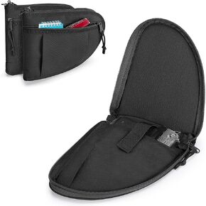 GOBUROS Padded Pistol Cases (2 Packs) with Lockable Zipper, Handgun Bag with Thickened Velvet Lining for Gun Storage and Transport