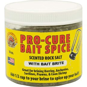 Pro-Cure Bait Spice Scented Rock Salt, with Bait Brite, 16 Ounces