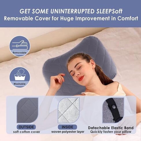 RUIBAOLY Camping Pillow, Inflatable Pillow, Ultra Light Inflatable Pillow, Washable Air Pillow, Camping and Hiking Pillow, Pillow to Put in a Sleeping Bag, Camping Supplies.(Gery) in Saudi Arabia