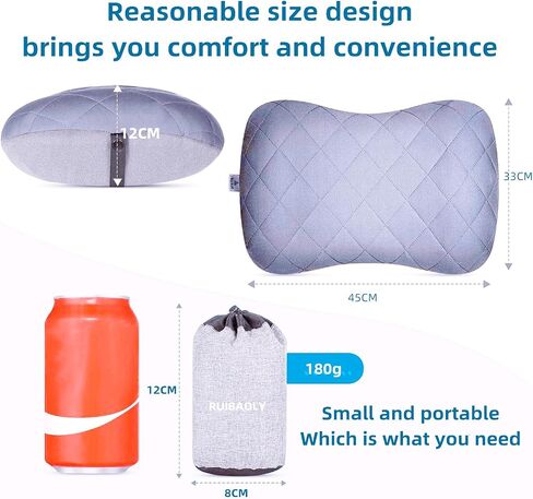 RUIBAOLY Camping Pillow, Inflatable Pillow, Ultra Light Inflatable Pillow, Washable Air Pillow, Camping and Hiking Pillow, Pillow to Put in a Sleeping Bag, Camping Supplies.(Gery) in Saudi Arabia