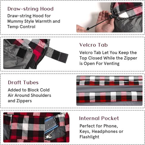 Coastrail Outdoor Sleeping Bag for Adults, XL THREE-ZONE Thickened Design Warm and Comfortable for Camping 3-4 Seasons Cold Weather with Compression Sack in Kuwait