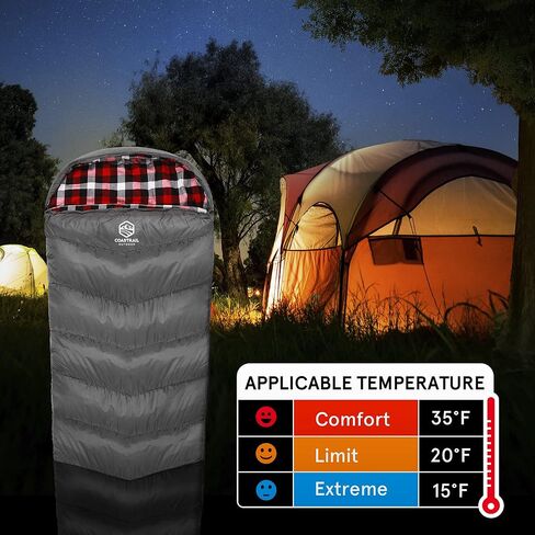 Coastrail Outdoor Sleeping Bag for Adults, XL THREE-ZONE Thickened Design Warm and Comfortable for Camping 3-4 Seasons Cold Weather with Compression Sack in Kuwait