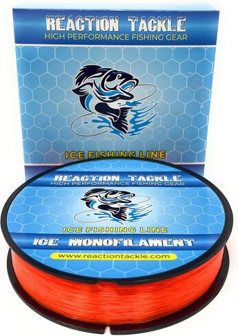 Reaction Tackle Ice Monofilament Fishing Line - High Performance Ice Fishing Line with Low Memory, High Abrasion Resistance, Freezing-Resistant - Strong and Sensitive 1000 Yard Spool Mono Line in Kuwait