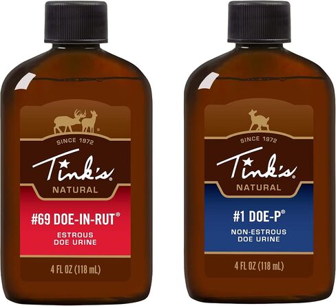 TINK'S #69 Doe-in-Rut Buck Lure & #1 Doe-P All Season Deer Lure 4 oz. Combo Pack in Saudi Arabia