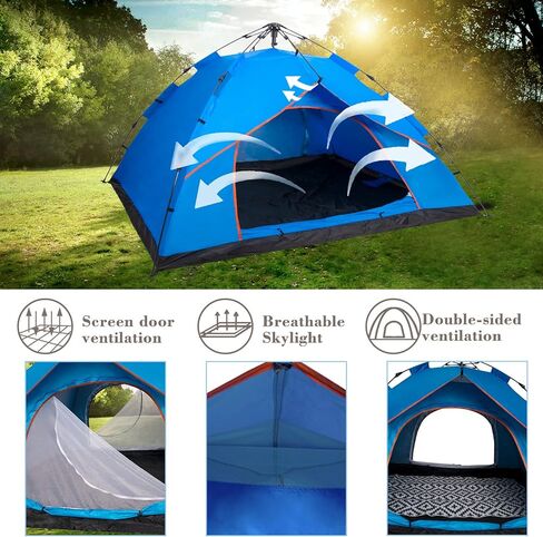 DIMAR GARDEN Pop Up Camping Tent Instant Automatic Tent,Outdoor Quick Setup Tent,Blue in Kuwait