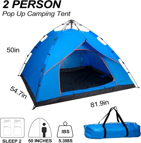 DIMAR GARDEN Pop Up Camping Tent Instant Automatic Tent,Outdoor Quick Setup Tent,Blue in Kuwait