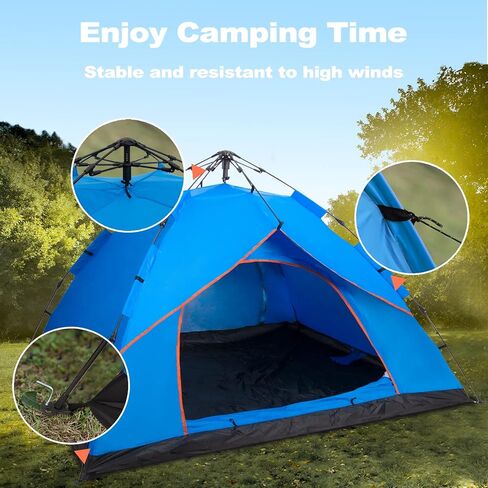 DIMAR GARDEN Pop Up Camping Tent Instant Automatic Tent,Outdoor Quick Setup Tent,Blue in Kuwait