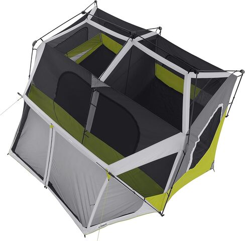 CORE 10 Person Instant Cabin Tent | 2 Room Huge Tent with Screen Room for Family with Storage Pockets for Camping Accessories | Portable Large Pop Up Tent for 2 Minute Camp Setup in Saudi Arabia