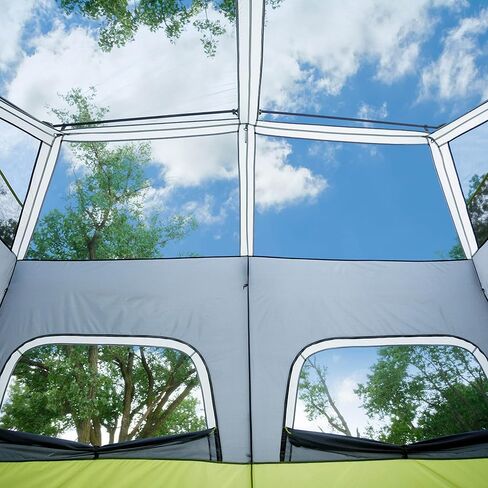 CORE 10 Person Instant Cabin Tent | 2 Room Huge Tent with Screen Room for Family with Storage Pockets for Camping Accessories | Portable Large Pop Up Tent for 2 Minute Camp Setup in Saudi Arabia