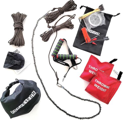 The Pocketech's Arborist Rope Tree Climbing Kit - 48 Inch Long High Limb Hand Chain Saw Kits - 62 Teeth-Blades on Both Sides for Arborist Equipment, Climbing Rope, and Climbing GearClim in Kuwait