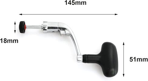 مقبض دوار لصيد السمك المعدني بديل لقطع غيار إكسسوارات الصيد، فضي وأسود من فيتشاس in Kuwait