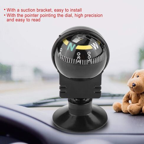 Portable Plastic Direction Pointing Dashboard Compass, Self-adhesive Dash Mount Compass, for Cycling Hiking Truck Boat in Kuwait
