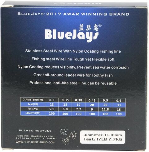 100 متر سلك صيد من الفولاذ المقاوم للصدأ لخطوط صيد السمك بحد أقصى قوة 7 جدائل من الأسلاك فائقة النعومة غطاء مع سلك من الفولاذ المقاوم للصدأ المطلي بالنايلون المقاوم للصدأ المقاوم للصدأ 0.38 مم in Kuwait