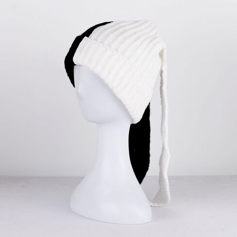 Bunny Beanie Hats for Women Cute Rabbit Beanie Crochet Hats Winter Cap Warm Skull Cap Outdoor Ski Slouchy in Saudi Arabia