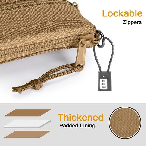 GOBUROS Padded Pistol Cases (2 Packs) with Lockable Zipper, Handgun Bag with Thickened Velvet Lining for Gun Storage and Transport in Kuwait