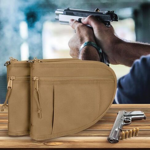 GOBUROS Padded Pistol Cases (2 Packs) with Lockable Zipper, Handgun Bag with Thickened Velvet Lining for Gun Storage and Transport in Kuwait