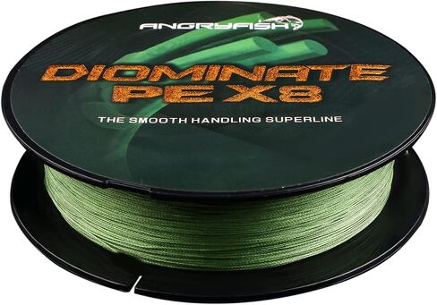 خط صيد مجدول من ANGRYFISH Diominate PE 4 و8 - خط فائق مقاوم للتآكل - بدون تمدد - شد ممتاز ناعم - قيمة عالية (5LB-200LB) in Kuwait