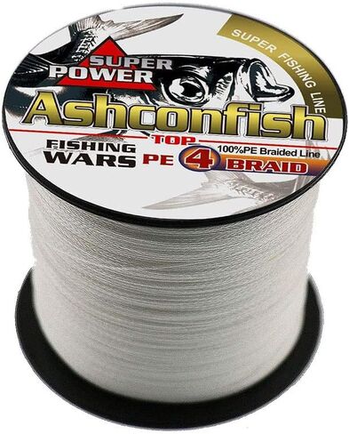 Ashconfish Braided Fishing Line- 4 Strands Super Strong PE Fishing Wire- 6lb to 100lb Test-100M/300M/500M/1000M(109Yards/328Yards/547Yards/1093Yards)-Abrasion Resistant - Zero Stretch-Multiple Colors in Kuwait