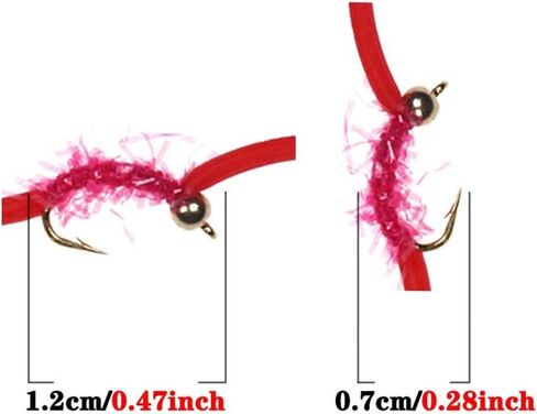 مجموعة ذباب سمك السلمون المرقط من اوتدور فيشينج - خرز طاقة دودة سان خوان 1 دزينة من ذباب الصيد الرطب - 20-50 قطعة in Kuwait