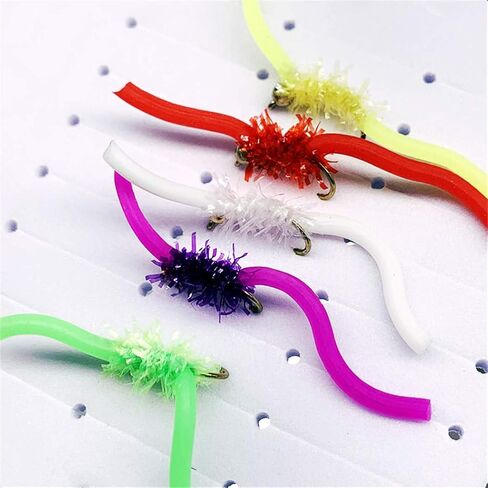 مجموعة ذباب سمك السلمون المرقط من اوتدور فيشينج - خرز طاقة دودة سان خوان 1 دزينة من ذباب الصيد الرطب - 20-50 قطعة in Kuwait