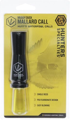 Hunters Specialties Muddy Duck Single Reed Mallard Call,Black in Saudi Arabia