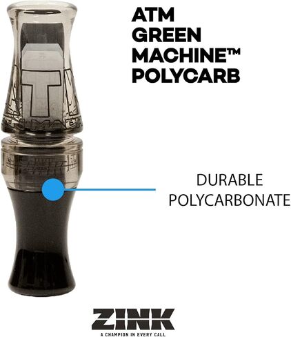 Zink ATM Green Machine Polycarbonate Double Reed Durable Hunting Waterfowl Duck Game Call - Huge Range of Tones with Great Bottom-End Sound in Saudi Arabia