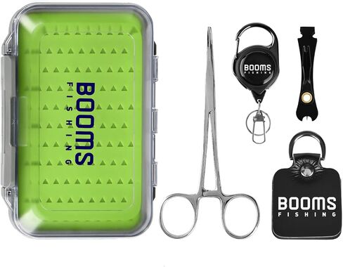 Booms Fishing FF2 Fly Fishing Accessories and Tools Kit, 5 in 1 Fly Fishing Gear Combo: Fly Fishing Forceps, Fly Fishing Nipper, Fly Fishing Leader Straightener, Zinger Retractor, Two-Sided Fly Box in Kuwait