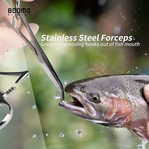 Booms Fishing FF2 Fly Fishing Accessories and Tools Kit, 5 in 1 Fly Fishing Gear Combo: Fly Fishing Forceps, Fly Fishing Nipper, Fly Fishing Leader Straightener, Zinger Retractor, Two-Sided Fly Box in Kuwait
