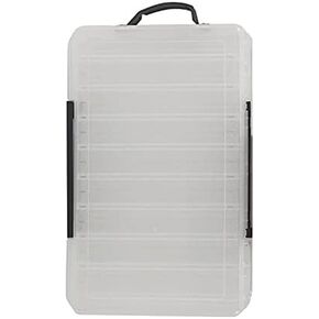 10/14 Compartments Double Sided Fishing Tackle Box Visible Hard Plastic Clear Fishing Lure Bait Squid Jig Minnows Hooks Accessory Storage Case Container (A-18 Compartments-White)