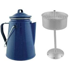 Camping Blue Enamel Coffee Pot with Perculation in Kuwait