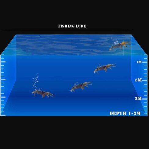 موتزو مجموعة من 10 طعوم سلطعون اصطناعية، طُعوم سرطان البحر ثلاثية الابعاد مع خطافات حادة، مصائد طُعم صيد البحر، اداة ملحقات صيد السمك في المياه المالحة، لون عشوائي in Kuwait