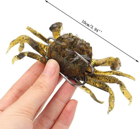 موتزو مجموعة من 10 طعوم سلطعون اصطناعية، طُعوم سرطان البحر ثلاثية الابعاد مع خطافات حادة، مصائد طُعم صيد البحر، اداة ملحقات صيد السمك في المياه المالحة، لون عشوائي in Kuwait
