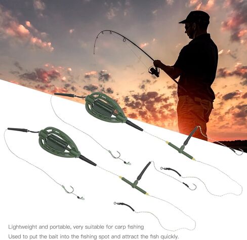 01 02 015 Carp Fishing Bait Feeder, Long Line Portable European Style Carp Feeder Fishing Accessories for Bank for River for Lake in Saudi Arabia