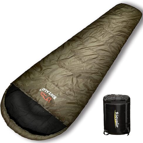RIOYALO 0°F 0 Degree Winter Sleeping Bags for Adults Cold Weather | Grand-Teton Big and Tall Mummy Sleeping Bag w Compression Sack for Camping Hiking Backpacking | XL 90.6 in | Up to 6 ft 10 in in Kuwait