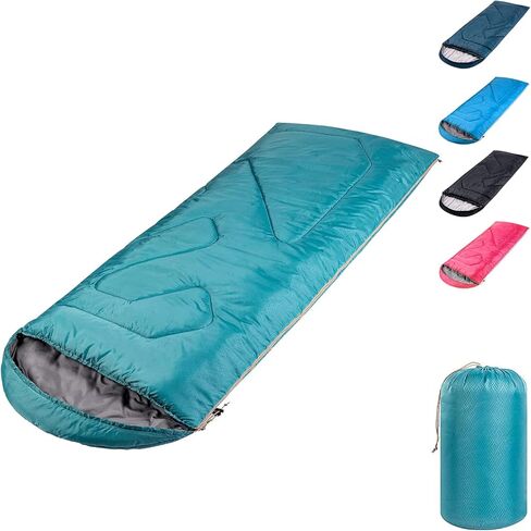 Sleeping Bags for Adults, Extra-Wide Camping Sleeping Bag for Kids- Waterproof, Lightweight, Portable -3 Season Warm & Cool Weather- Ideal for Hiking Backpacking with Compression Sack in Kuwait