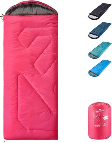Sleeping Bags for Adults, Extra-Wide Camping Sleeping Bag for Kids- Waterproof, Lightweight, Portable -3 Season Warm & Cool Weather- Ideal for Hiking Backpacking with Compression Sack in Kuwait
