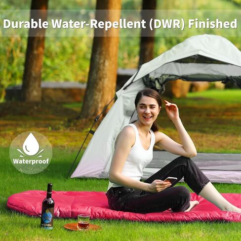 Sleeping Bags for Adults, Extra-Wide Camping Sleeping Bag for Kids- Waterproof, Lightweight, Portable -3 Season Warm & Cool Weather- Ideal for Hiking Backpacking with Compression Sack in Kuwait