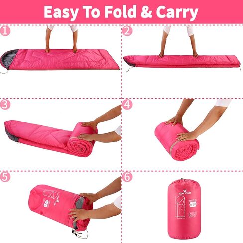 Sleeping Bags for Adults, Extra-Wide Camping Sleeping Bag for Kids- Waterproof, Lightweight, Portable -3 Season Warm & Cool Weather- Ideal for Hiking Backpacking with Compression Sack in Kuwait